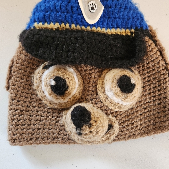 Handmade Paw Patrol Chase Crochet Winter Hat Cap Baby Toddler 12-18 months - Picture 2 of 7